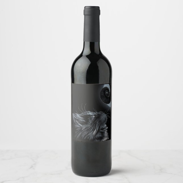 Cat And Cham Tail ~ MEOWZMERIZED Wine Label (Front)