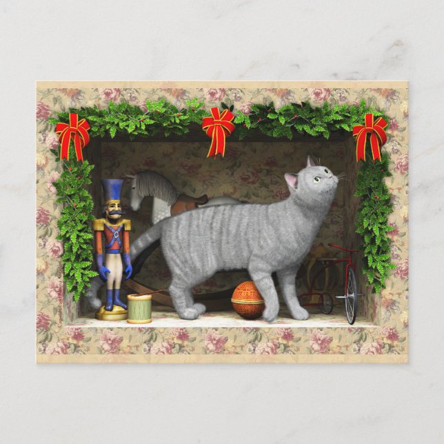Cat and Christmas stuff Postcard (Front)