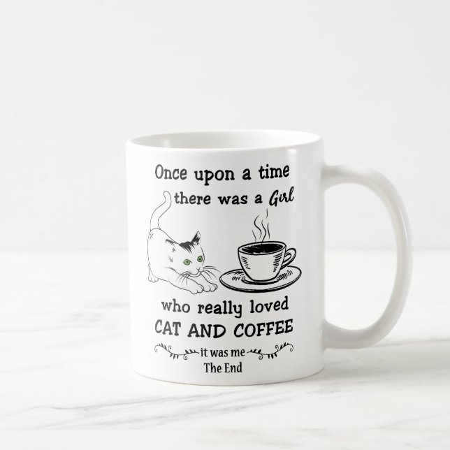 CAT AND COFFEE GIFT, Cute Cat Gift Mug (Right)