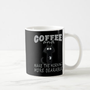 Cat And Coffee Tee Design, Funny-cat Morning Humor Coffee Mug