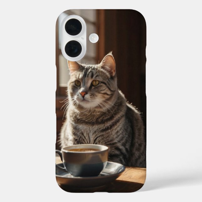 Cat and Coffee Vibes Case-Mate iPhone Case (Back)