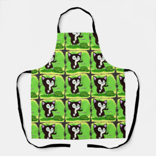 Cat and cucumbers apron