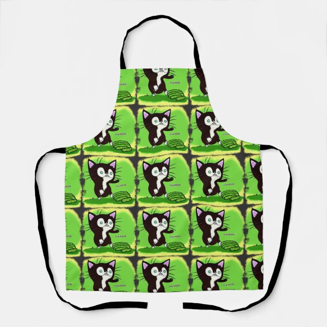 Cat and cucumbers apron (Front)