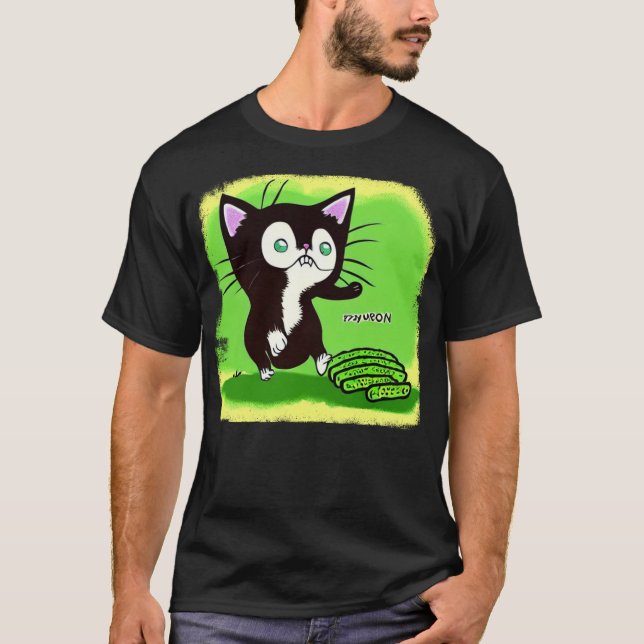 Cat and cucumbers T-Shirt (Front)