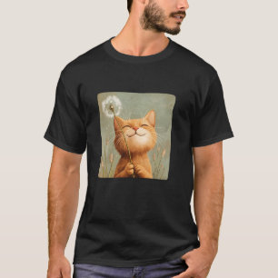 Cat and Dandelion Magic for a Soft and Dreamy Touc T-Shirt