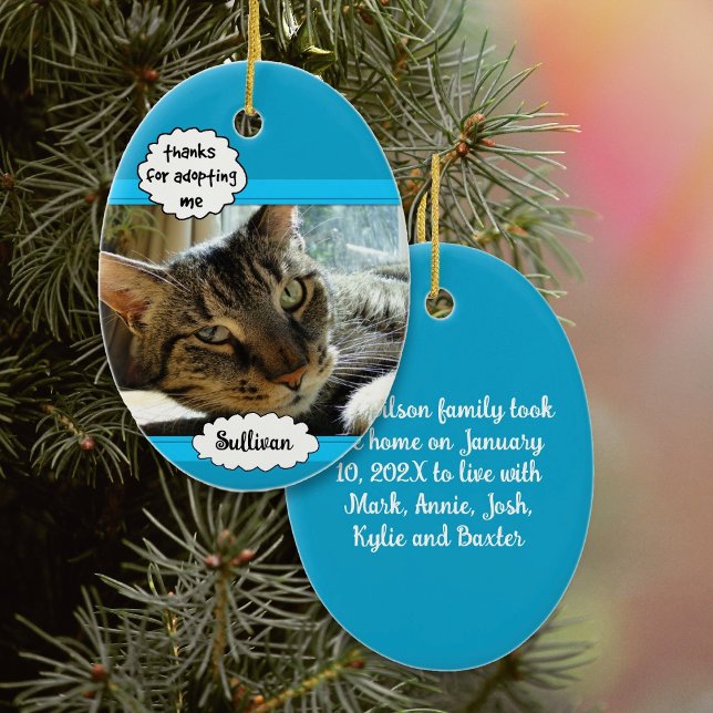 Cat and Dog Adoption Photo Family Pet Ornament (Creator Uploaded)