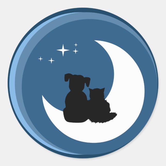 Cat and Dog Best Friends sticker (Front)