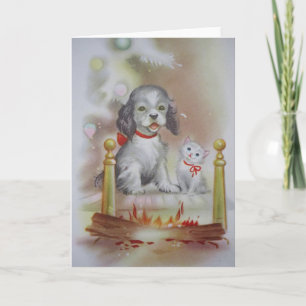 Cat and Dog Christmas Holiday Card
