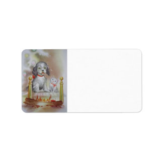 Cat and Dog christmas Label