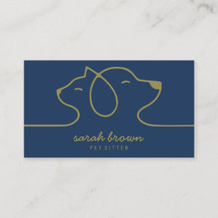 Cat and Dog Drop In Pet Sitting Service Business Card