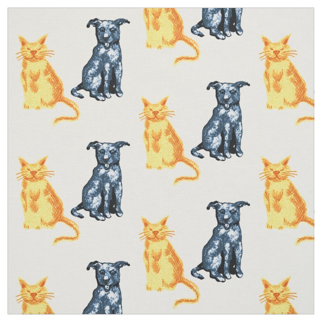 Cat and dog fabric (Swatch)