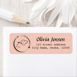 Cat and Dog Face with Spark Design Return Address Label