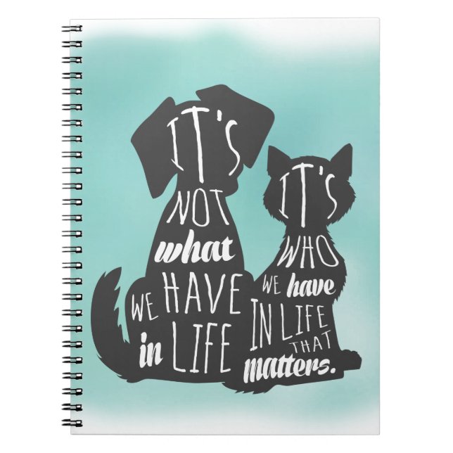 Cat and Dog Friends Best Friend Captions Notebook (Front)