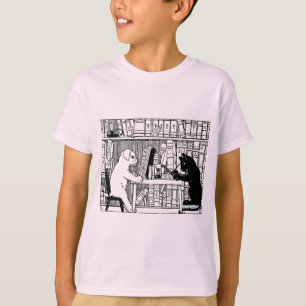Cat and Dog in the Library T-Shirt