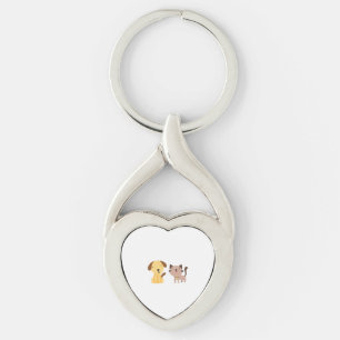 Cat and dog key ring