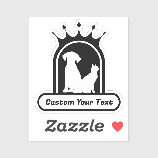 cat and dog logo crown with custom text (Sheet)