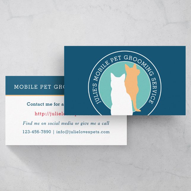 Cat and Dog Mobile Pet Groomer Business Card (Creator Uploaded)
