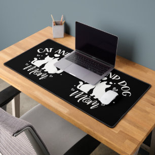 Cat And Dog Mum Girl Lover Dogs Cats Mother Mummy Desk Mat