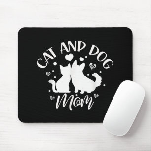 Cat And Dog Mum Girl Lover Dogs Cats Mother Mummy Mouse Pad