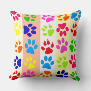 Cat And Dog Paw Prints Cushion