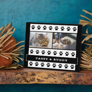 Cat and Dog Pet Paw Print 2 Photo  Plaque