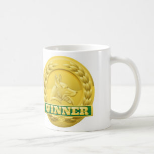 Cat and dog pet winners medals coffee mug