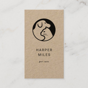 Cat and dog puzzle logo business card