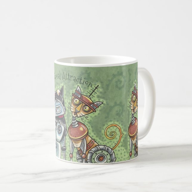 Cat And Dog Robots MUG *Customise (Front Right)