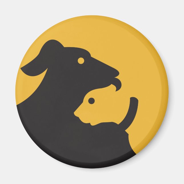 Cat and Dog Silhouette Magnet (Front)