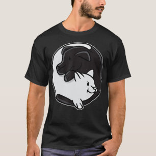 Cat And Dog Ying Yang Yoga Meditation Mindfulness T-Shirt