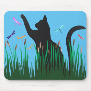 Cat and Dragons Mouse Pad