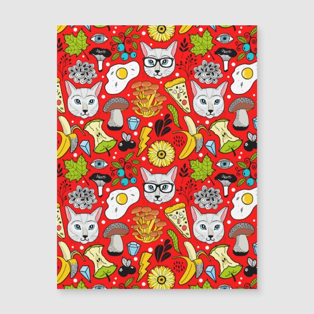 Cat and egg on red (Front)