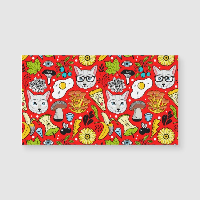 Cat and egg on red (Front)