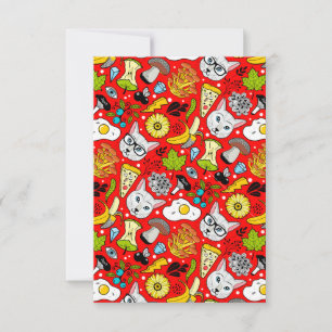 Cat and egg on red card