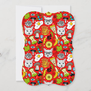 Cat and egg on red card