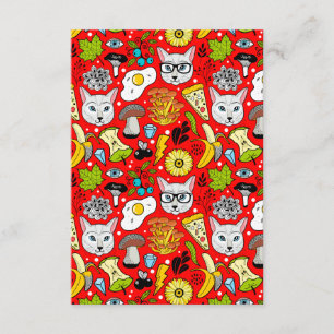 Cat and egg on red enclosure card