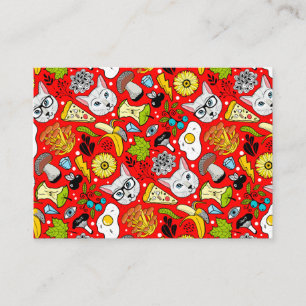 Cat and egg on red enclosure card