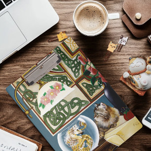 Cat and Fantasy Sea Horse Clipboard