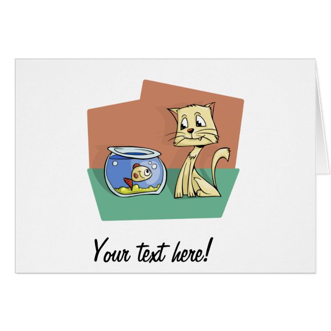 Cat and fish bowl clipart (Front Horizontal)