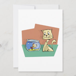 Cat and fish bowl clipart