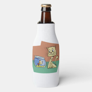 Cat and fish bowl clipart bottle cooler