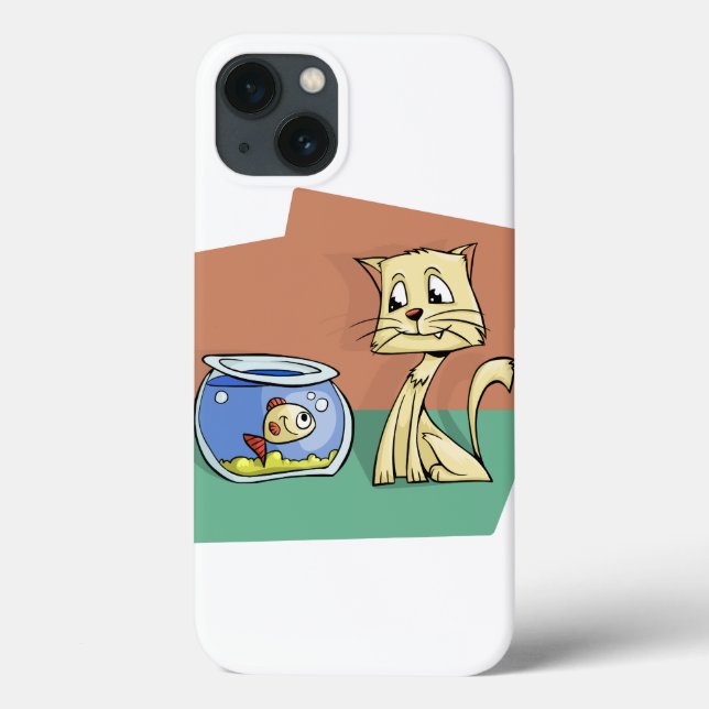 Cat and fish bowl clipart Case-Mate iPhone case (Back)
