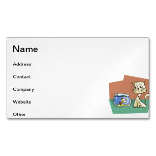Cat and fish bowl clipart Magnetic business card