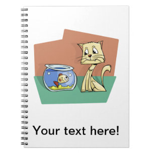 Cat and fish bowl clipart notebook