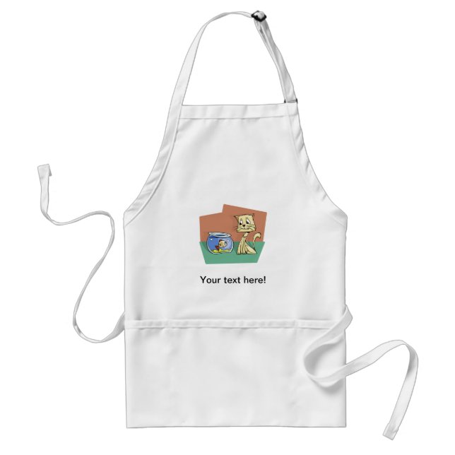 Cat and fish bowl clipart standard apron (Front)