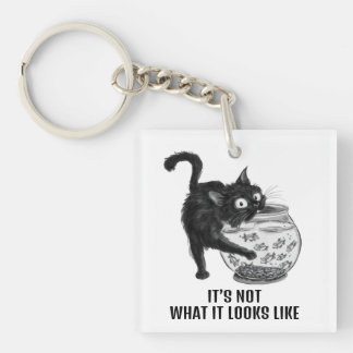 Cat and Fish Key Ring