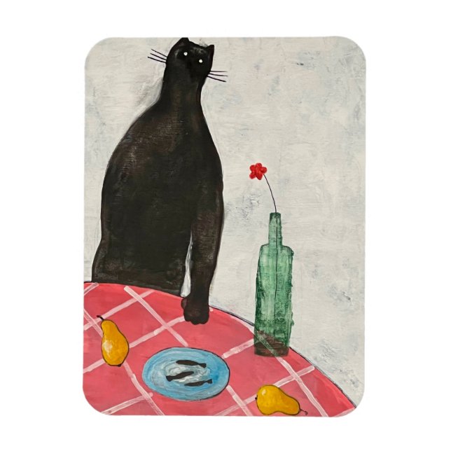 Cat and fish magnet (Vertical)