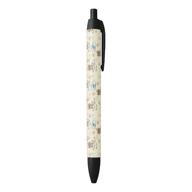 cat and fish pattern black ink pen (Bottom (Vertical))