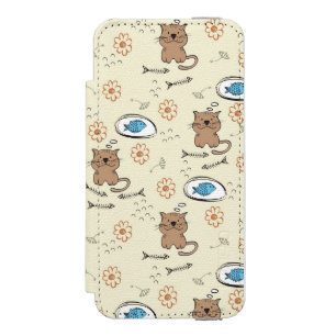 cat and fish pattern incipio watson™ iPhone 5 wallet case