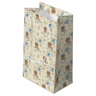 cat and fish pattern small gift bag
